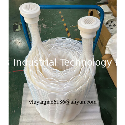 مبادلات حرارية من النوع الأنبوبي الغاطس الأسطواني المصنوعة من مادة PTFE الفلوروبلاستيكية للسوائل الكيميائية